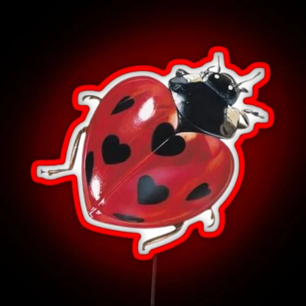 Ladybug Heart RGB Neon Sign