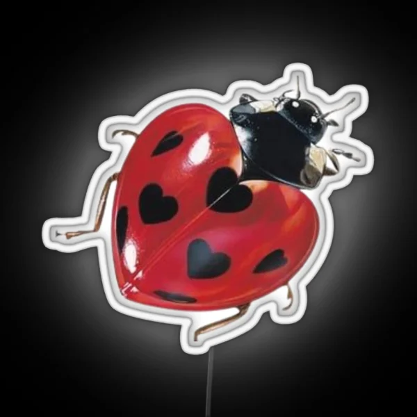 Ladybug Heart RGB Neon Sign