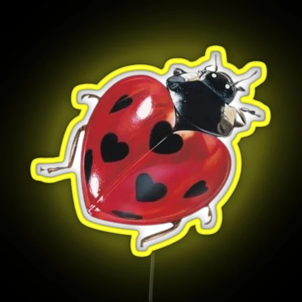 Ladybug Heart RGB Neon Sign