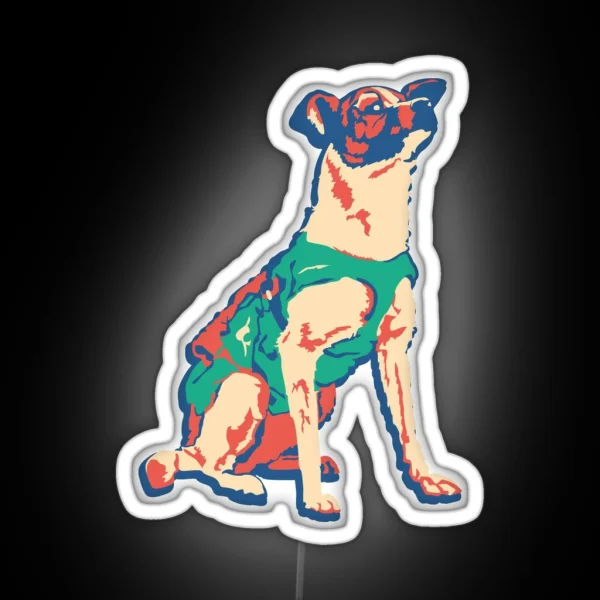 Laika Space Dog Vector Russian Propaganda Pup Retro Old RGB Neon Sign