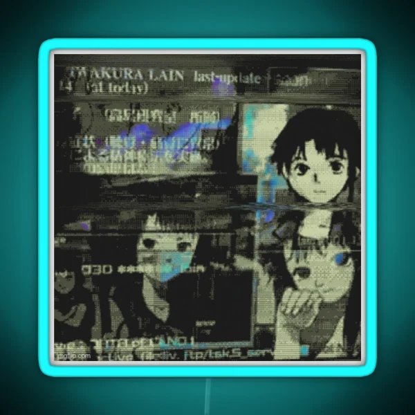 Lain Cybercore Collage RGB Neon Sign