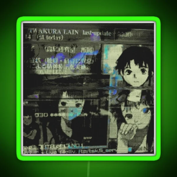 Lain Cybercore Collage RGB Neon Sign