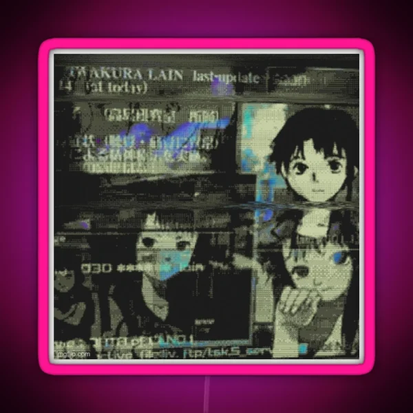 Lain Cybercore Collage RGB Neon Sign