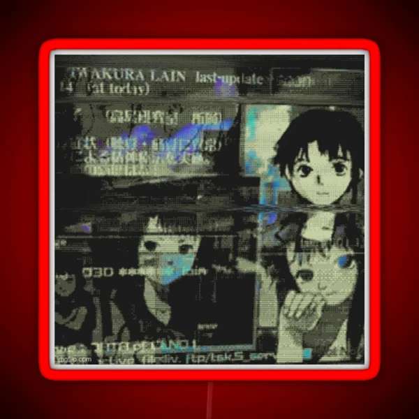 Lain Cybercore Collage RGB Neon Sign