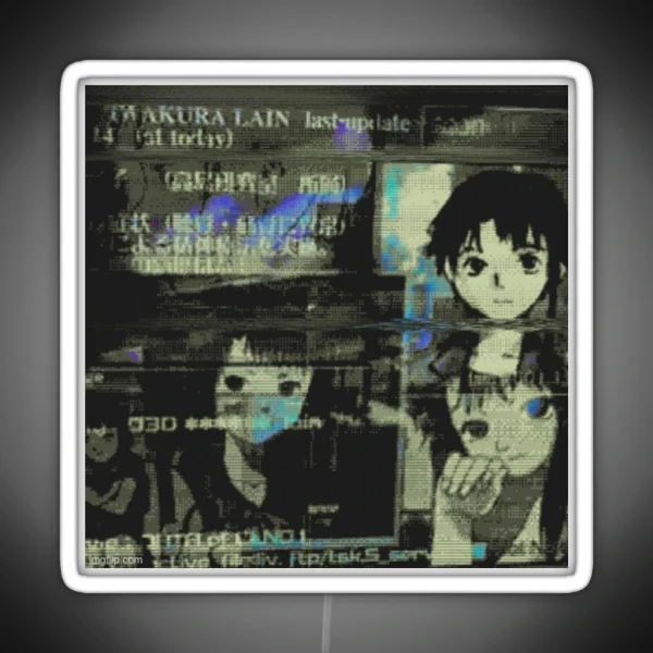 Lain Cybercore Collage RGB Neon Sign
