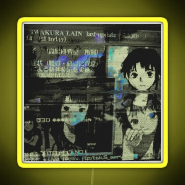 Lain Cybercore Collage RGB Neon Sign