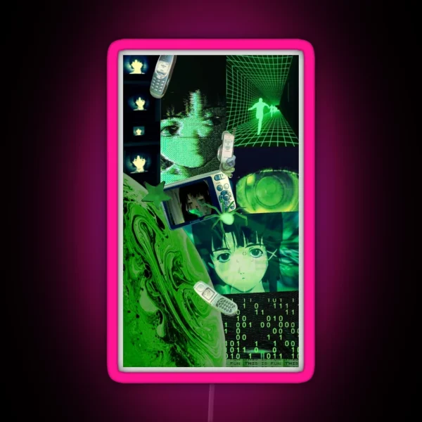 Lain Green Cybercore Aesthetic RGB Neon Sign