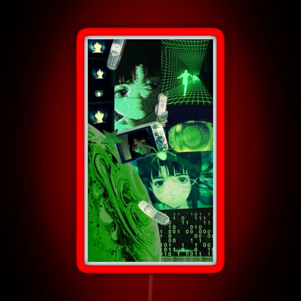 Lain Green Cybercore Aesthetic RGB Neon Sign
