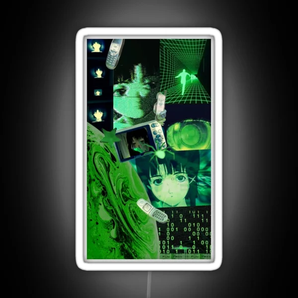 Lain Green Cybercore Aesthetic RGB Neon Sign