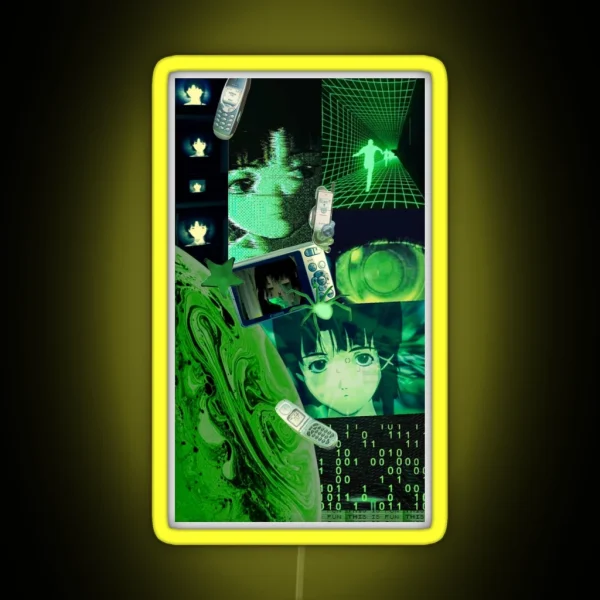 Lain Green Cybercore Aesthetic RGB Neon Sign