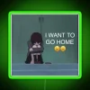 Eye-catching home decor featuring a vibrant Lain's nostalgic neon quote.