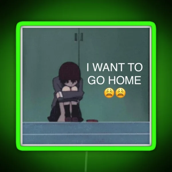 Lain Wants To Go Home RGB Neon Sign