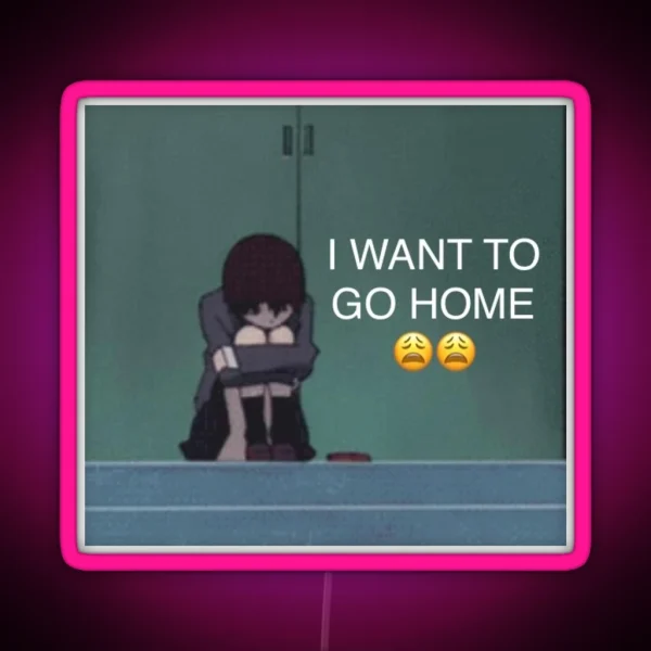 Lain Wants To Go Home RGB Neon Sign