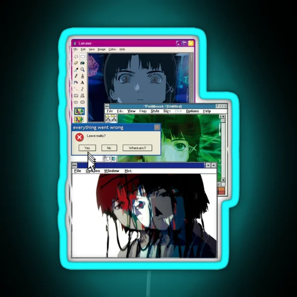 Lain Windows Edit RGB Neon Sign