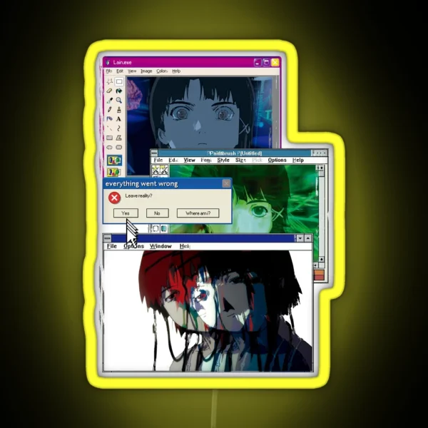 Lain Windows Edit RGB Neon Sign