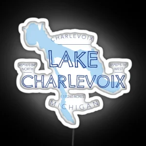 Lake Charlevoix Michigan RGB Neon Sign