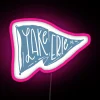 Colorful Lake Erie flag icon illumination with vibrant RBG neon lights