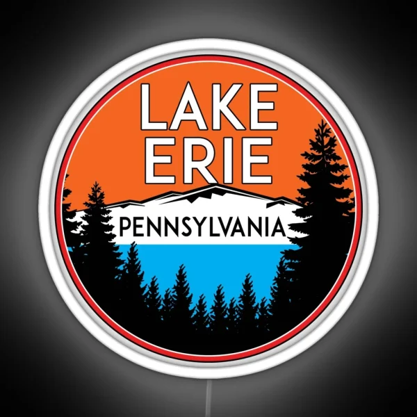 LAKE ERIE PENNSYLVANIA BOATING FISHING GREAT LAKES RGB Neon Sign
