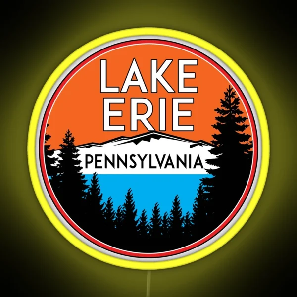 LAKE ERIE PENNSYLVANIA BOATING FISHING GREAT LAKES RGB Neon Sign