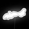 Vibrant neon sign featuring iconic Lake Geneva landscape in color