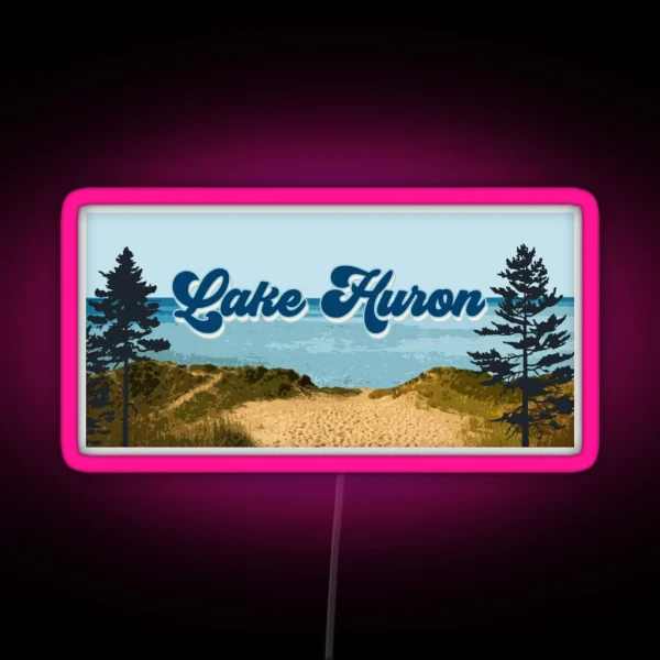 Lake Huron Retro RGB Neon Sign