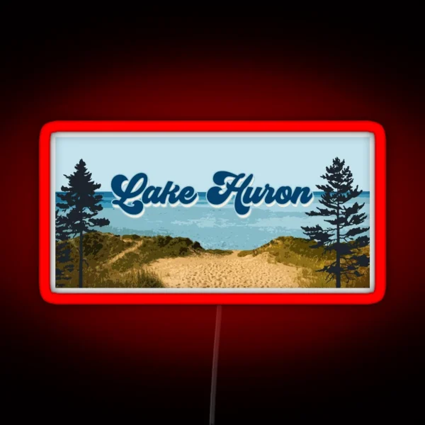 Lake Huron Retro RGB Neon Sign