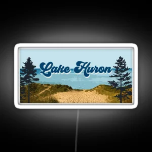 Lake Huron Retro RGB Neon Sign