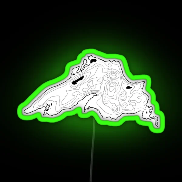Lake Superior Depth Map RGB Neon Sign