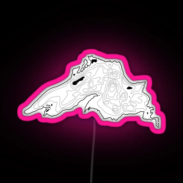 Lake Superior Depth Map RGB Neon Sign