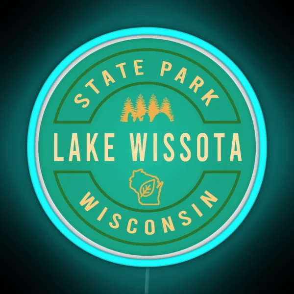Lake Wissota State Park Adventure Logo RGB Neon Sign