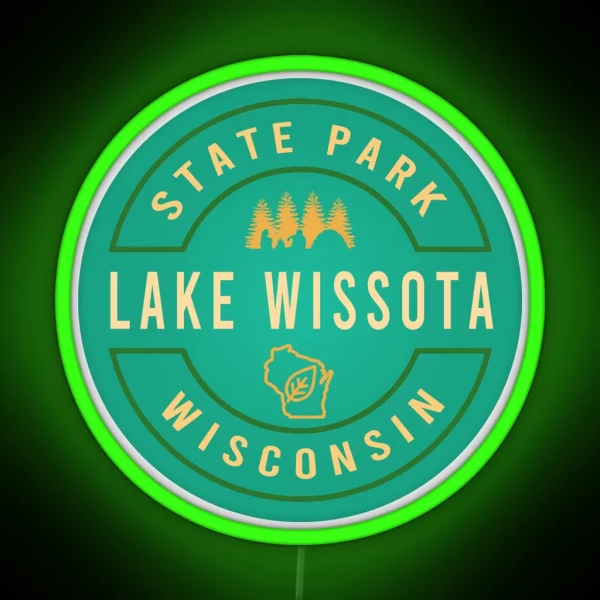 Lake Wissota State Park Adventure Logo RGB Neon Sign