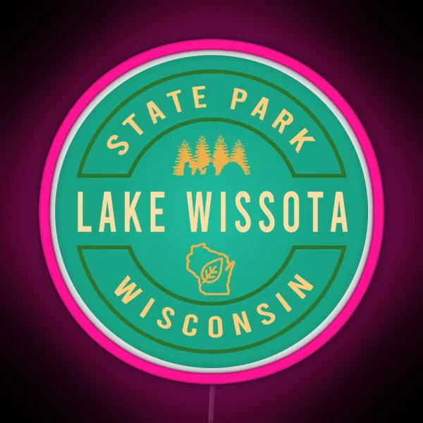 Lake Wissota State Park Adventure Logo RGB Neon Sign