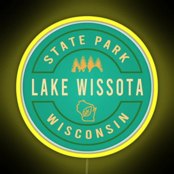 Lake Wissota State Park Adventure Logo RGB Neon Sign