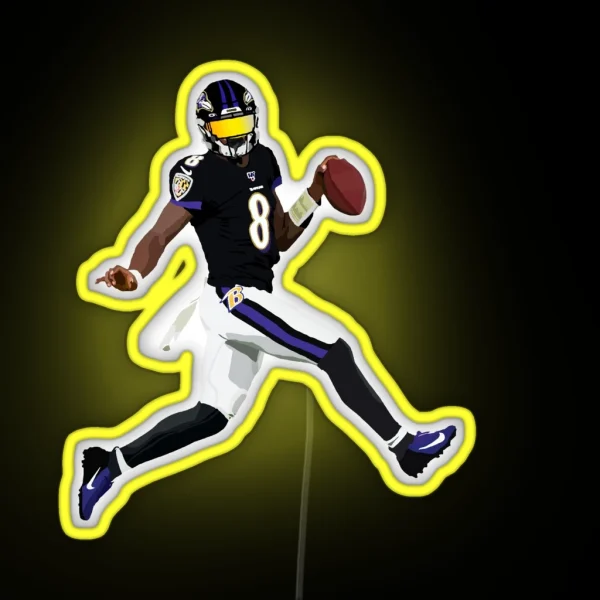 Lamar Jackson RGB Neon Sign