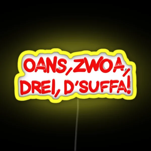 Land Zwoa Drei D SUFFA RGB Neon Sign