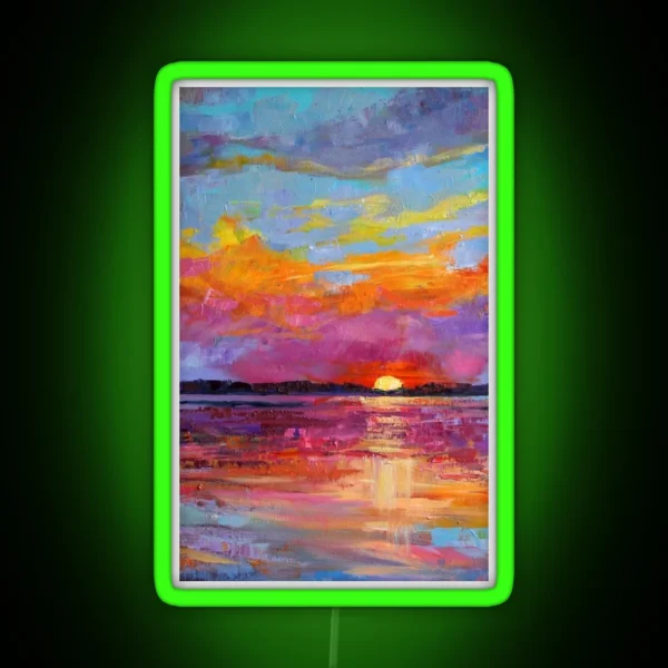 Landscape Sunset Painting RGB Neon Sign