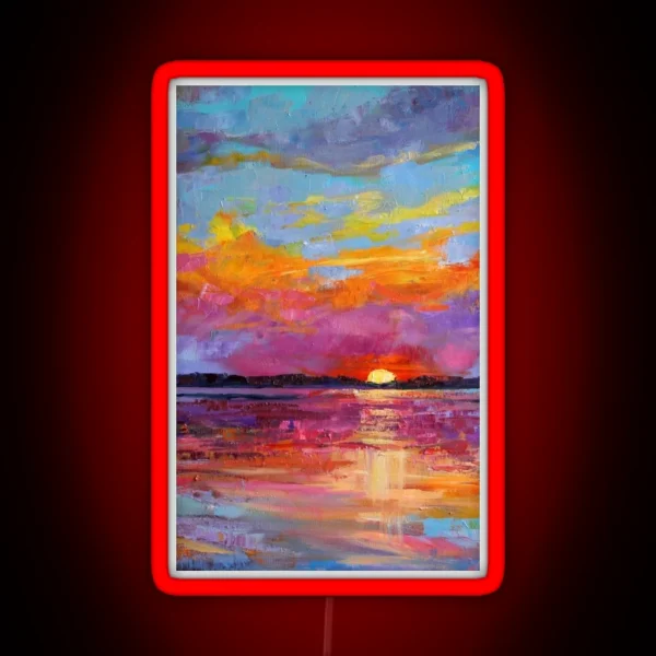 Landscape Sunset Painting RGB Neon Sign