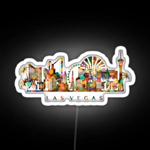 Las Vegas City Colorful Landscape RGB Neon Sign