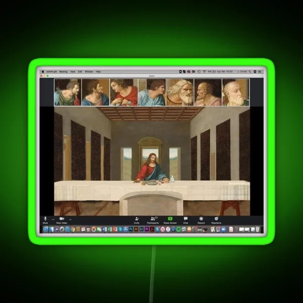 Last Supper Zoom Call Meme RGB Neon Sign