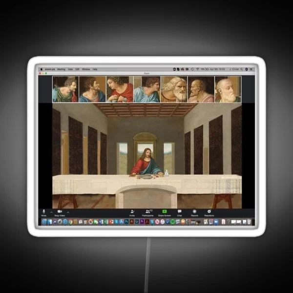 Last Supper Zoom Call Meme RGB Neon Sign