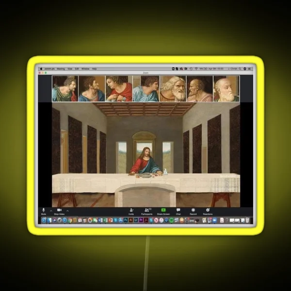 Last Supper Zoom Call Meme RGB Neon Sign