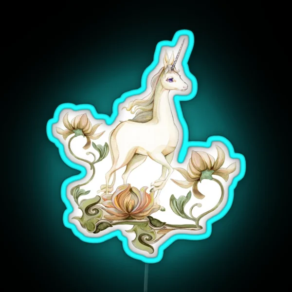Last Unicorn Flower Garden RGB Neon Sign
