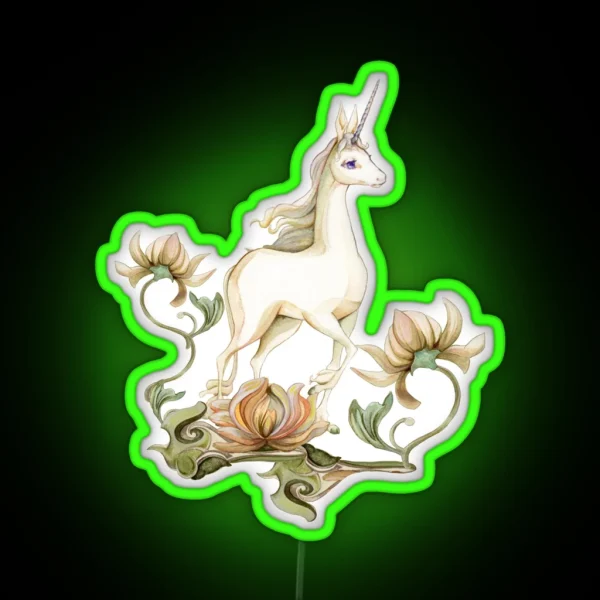 Last Unicorn Flower Garden RGB Neon Sign