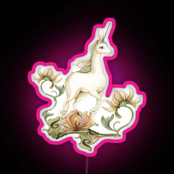 Last Unicorn Flower Garden RGB Neon Sign