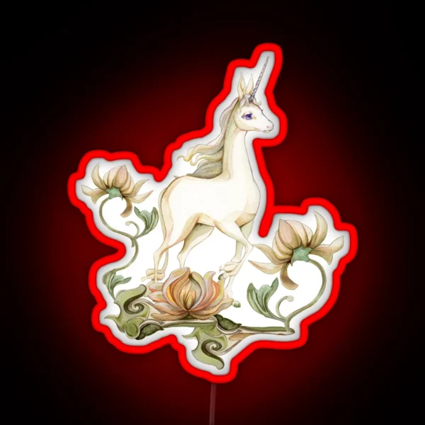 Last Unicorn Flower Garden RGB Neon Sign