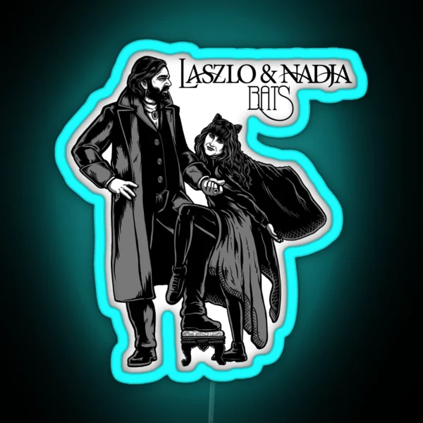 Laszlo And Nadja Album Cover RGB Neon Sign