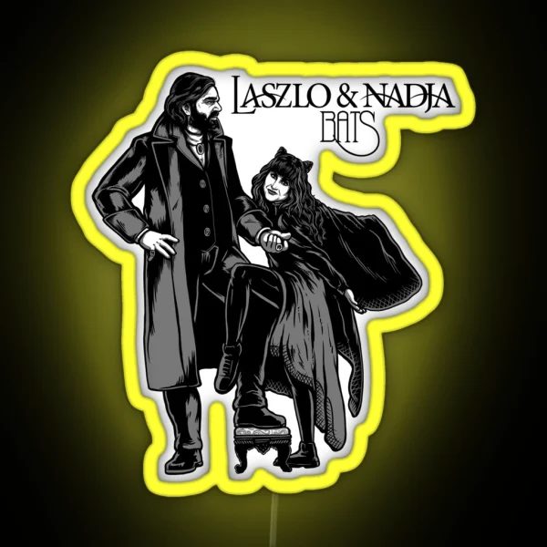 Laszlo And Nadja Album Cover RGB Neon Sign