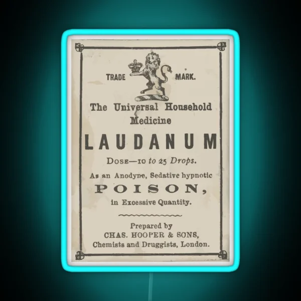 Laudanum Pharmacy Apothecary Victorian Label RGB Neon Sign