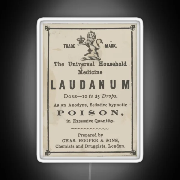 Laudanum Pharmacy Apothecary Victorian Label RGB Neon Sign