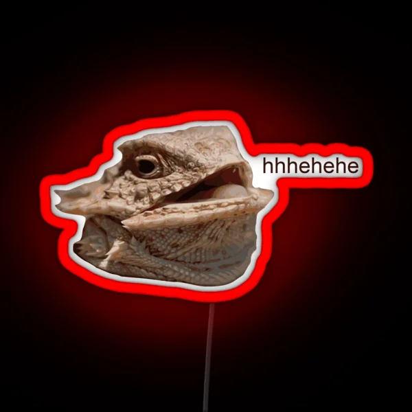 Laughing Iguana Hehe Lizard RGB Neon Sign